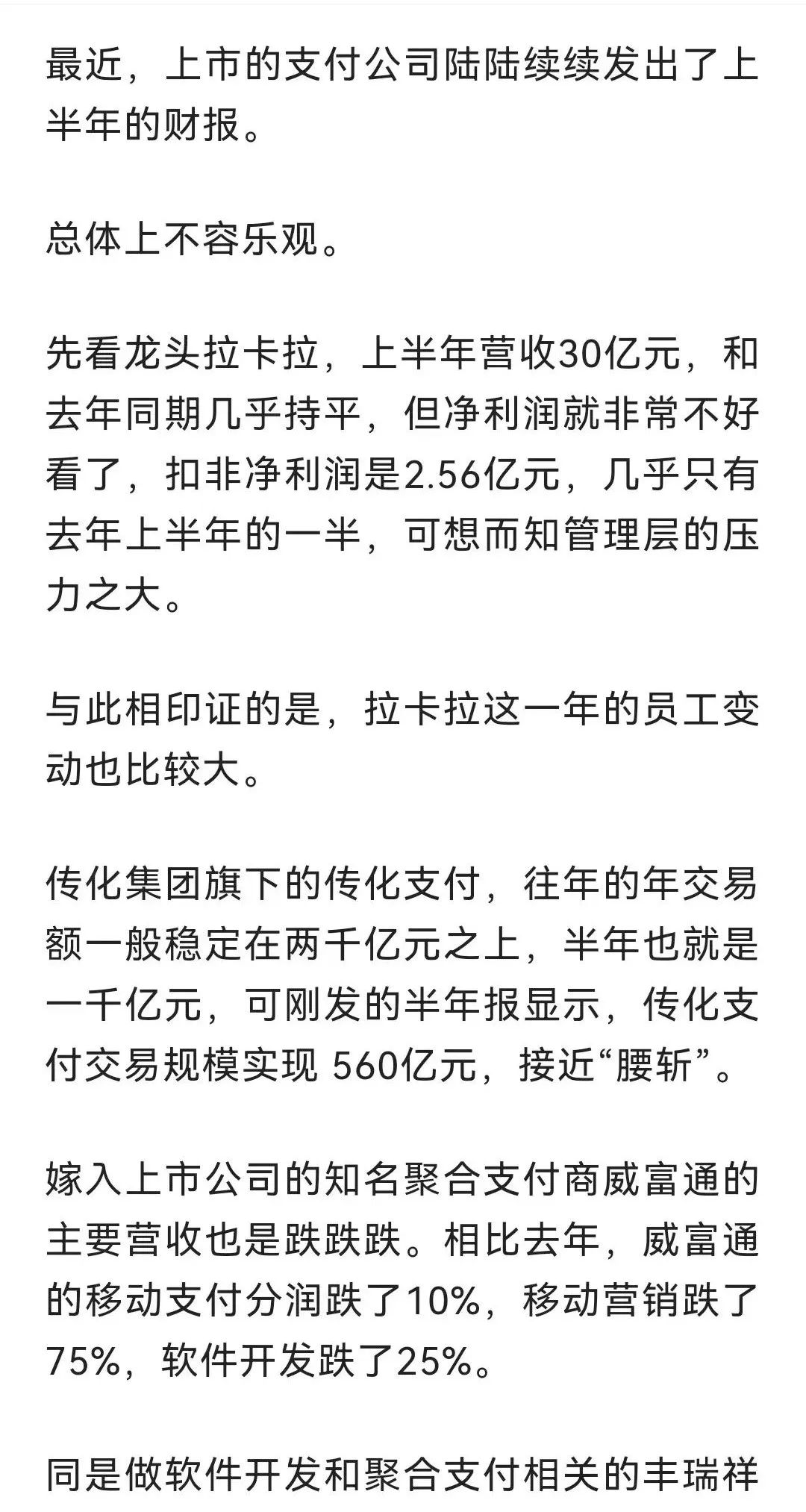 让人捏把汗：POS机支付公司上半年财报速览(图1)
